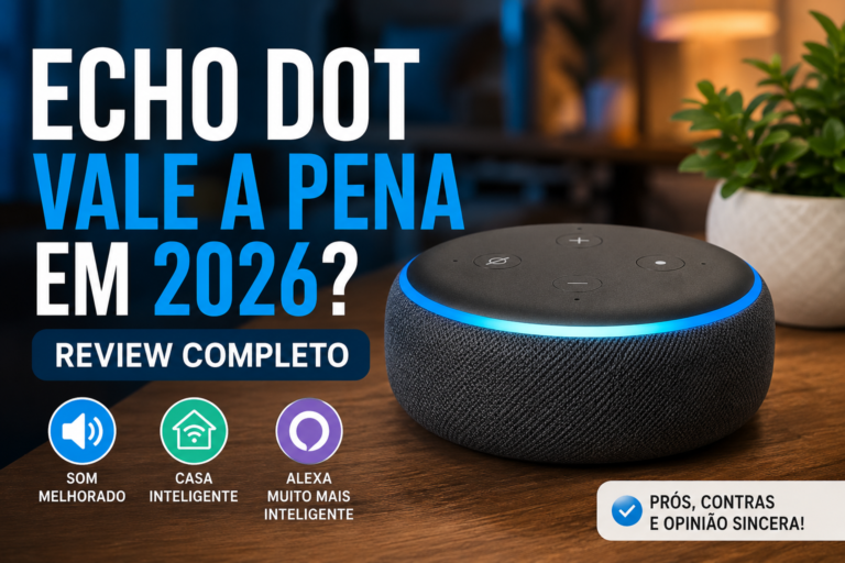 Echo Dot Vale a Pena em 2026? Review Completo, Prós, Contras e Opinião